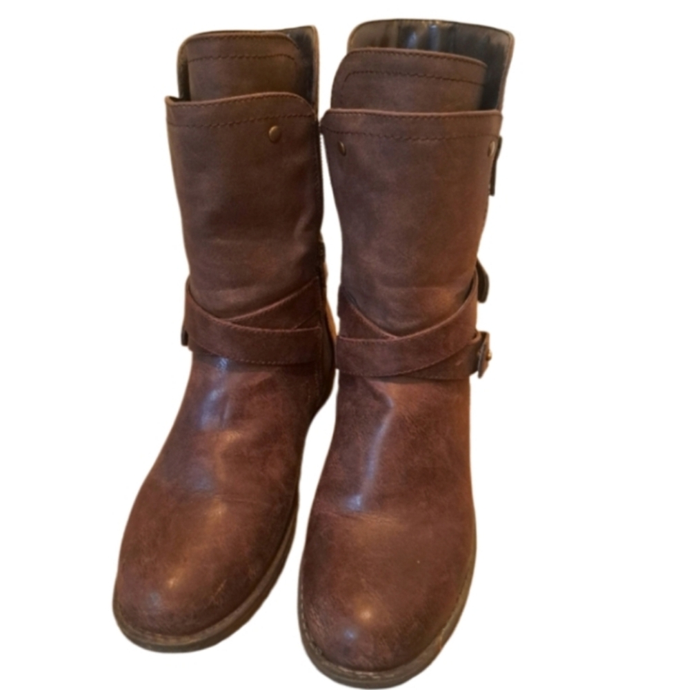 ✅️SOLD✅️  DIBA Brown Leather Western  Cowboy Zip Up Boots - Picture 2 of 5